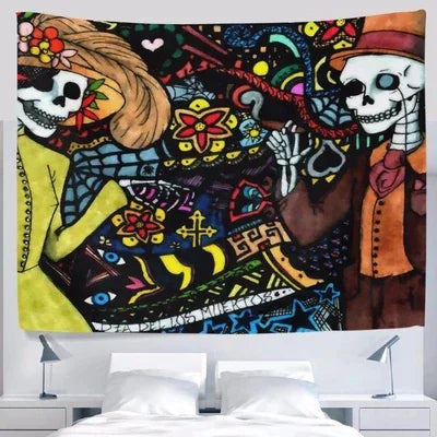 Home Decor Tapestry with Skull Design